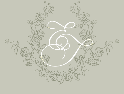 Emma and Timothy’s monogram surrounded by a floral crest